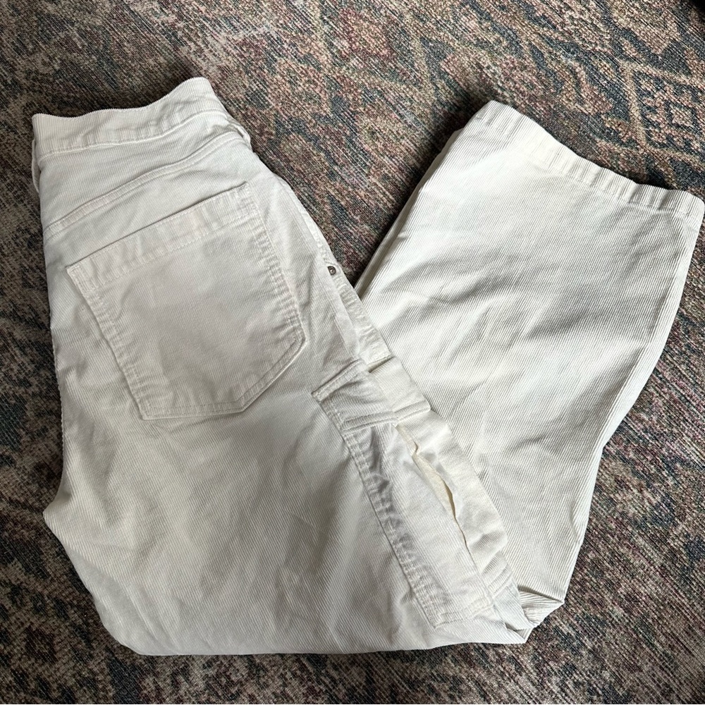 Cream Baggy Cargo Pants